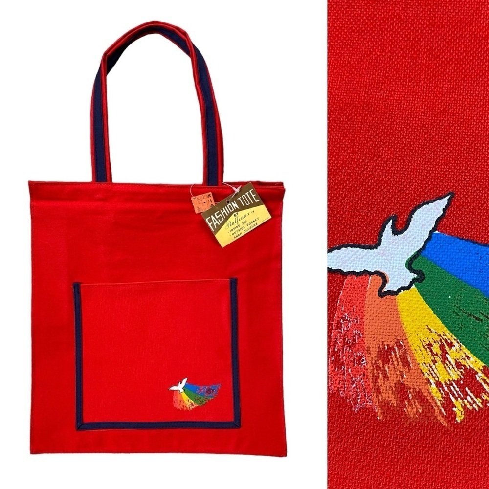 Vintage 70s Deadstock Ralfeaux Pride Peace Tote Bag